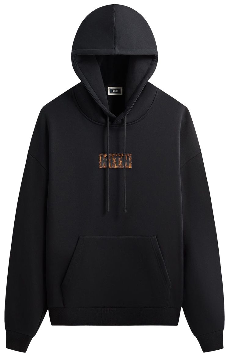 Kith Classic Logo Leopard Applique Nelson Hoodie Black