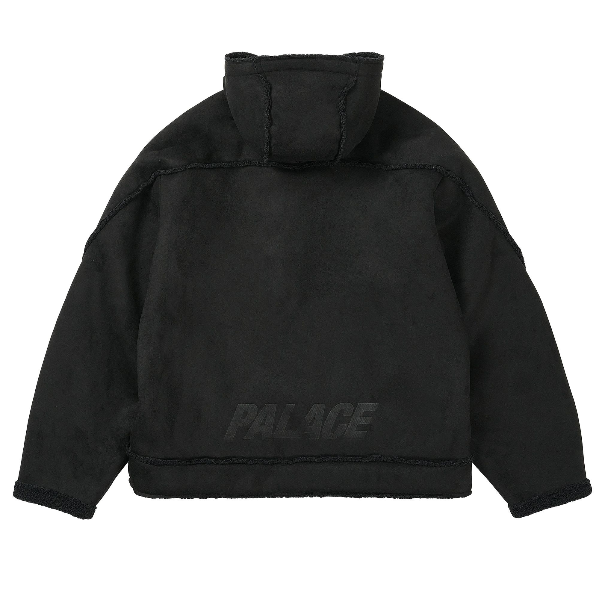 Buy Palace Sherpa Faux Suede Hooded Jacket 'Black' - P29JK121 | GOAT