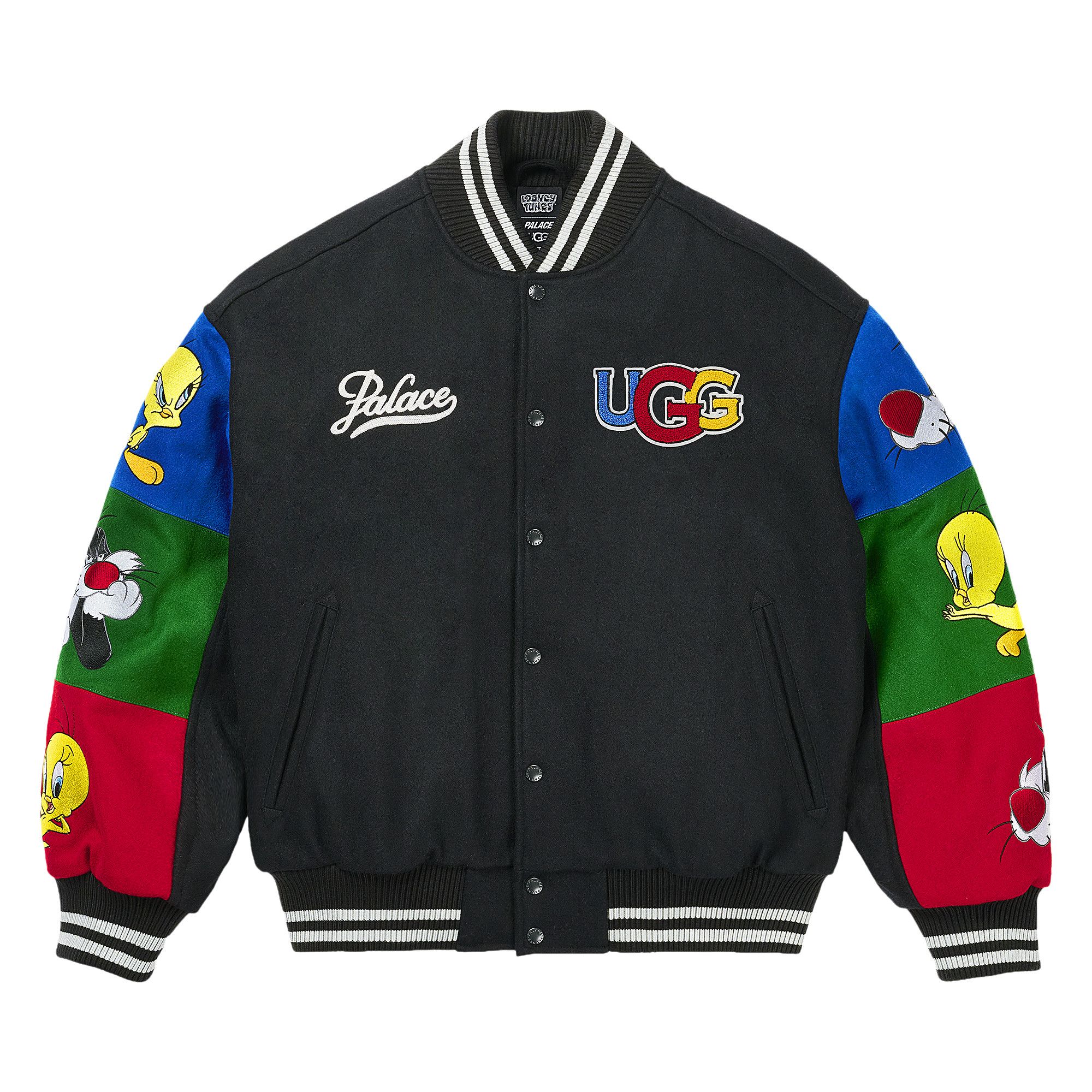 Buy Palace x UGG Looney Tunes Varsity Jacket 'Black' - P29UGGJK001