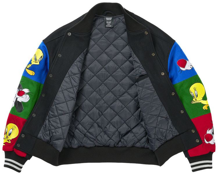 Palace x UGG Looney Tunes Varsity Jacket Black