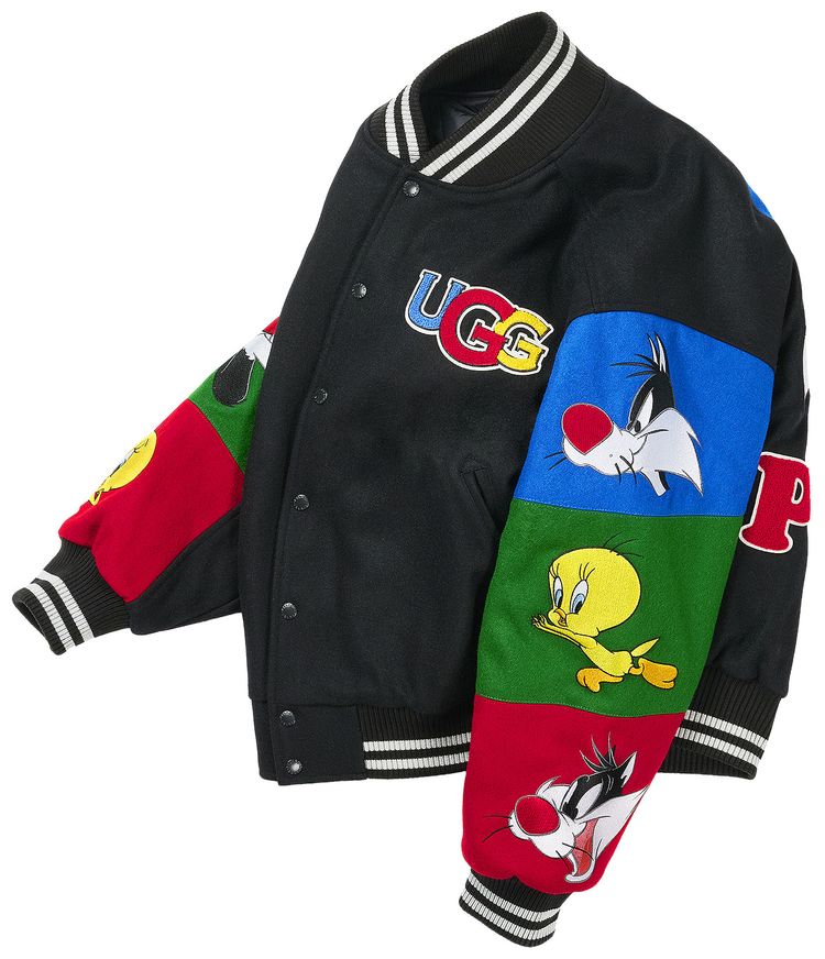 Palace x UGG Looney Tunes Varsity Jacket Black