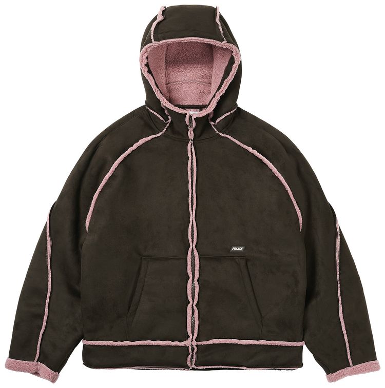 Palace Sherpa Faux Suede Hooded Jacket Fox