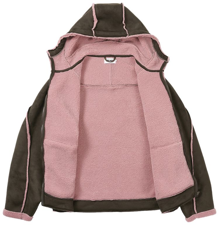 Palace Sherpa Faux Suede Hooded Jacket Fox