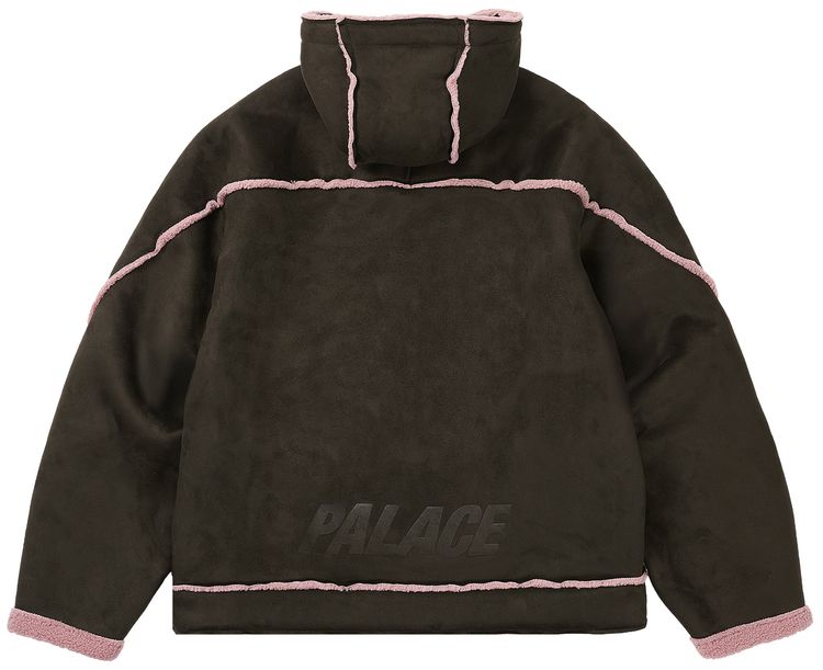 Palace Sherpa Faux Suede Hooded Jacket Fox