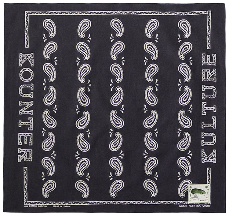 Kapital Fastcolor Selvedge Bandana Black