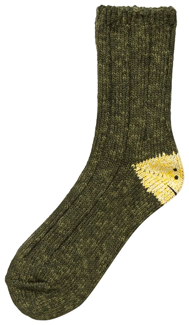 Kapital 56 Yarns MA 1 Rainbowy Happy Heel Socks Khaki