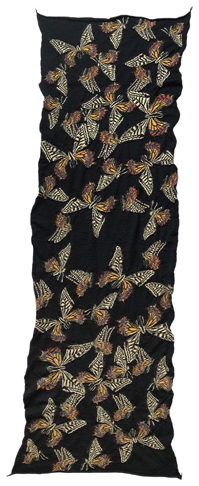 Kapital Fulling Wool Scarf Butterfly Black