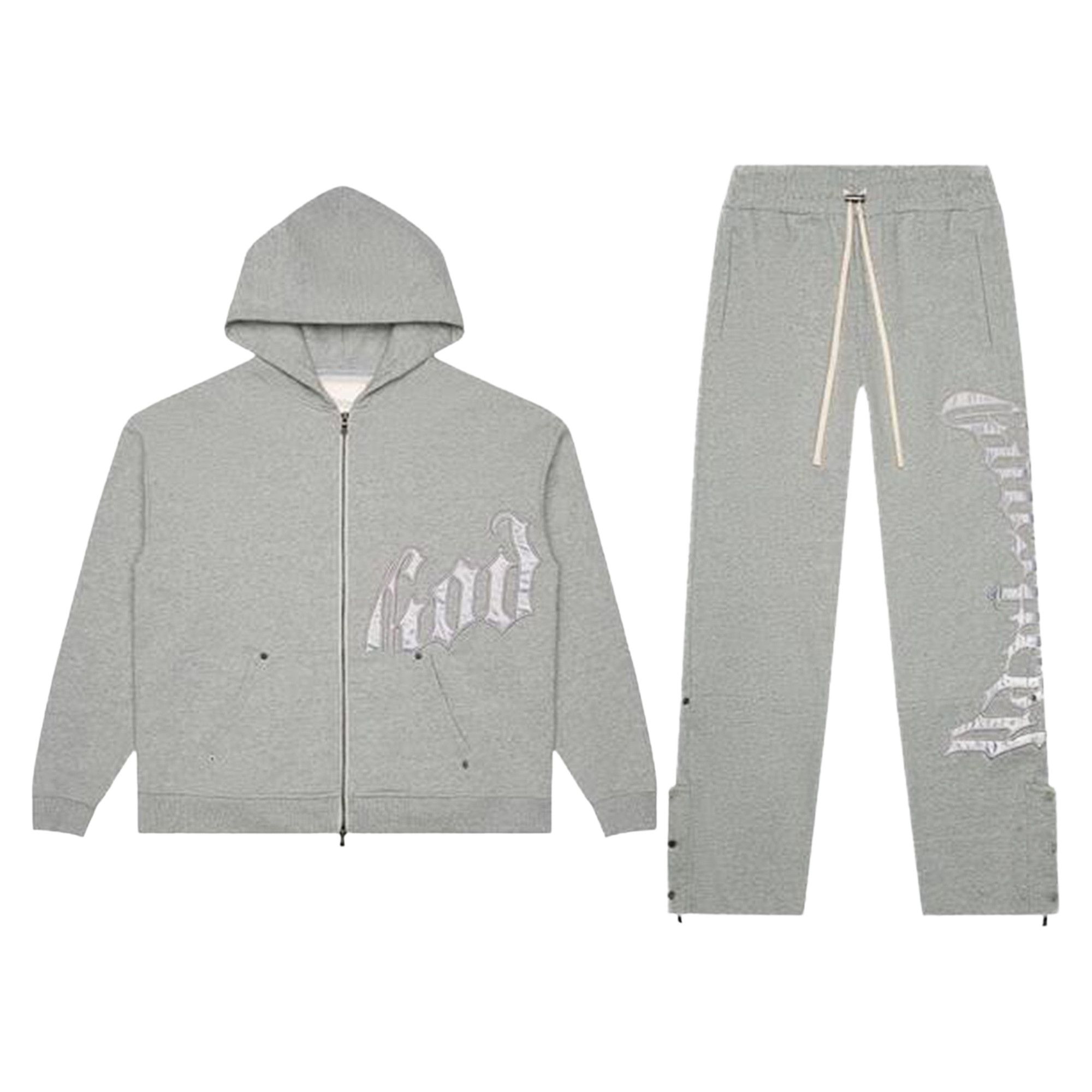 Buy Godspeed OG Logo Sweatsuit V2 'Grey/Silver Satin' - 11652