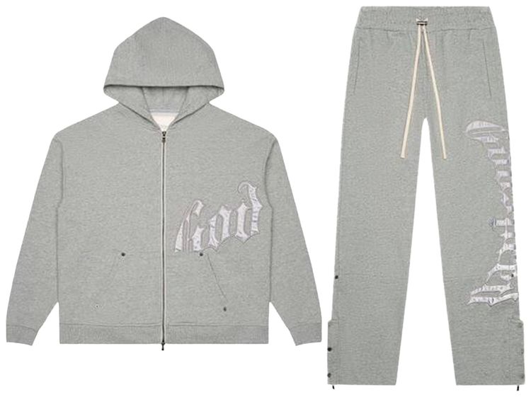 Godspeed OG Logo Sweatsuit V2 GreySilver Satin