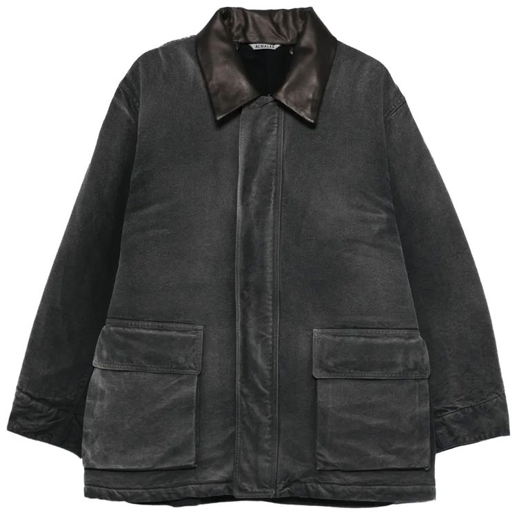 Auralee Product Dyed Organic Cotton Duck Blouson Jacket Faded Black