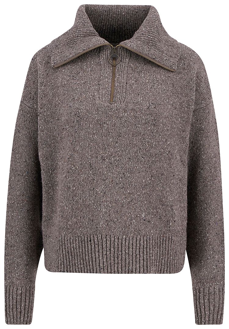 Barbour Lavensdale Half Zip Knitted Jumper Mink
