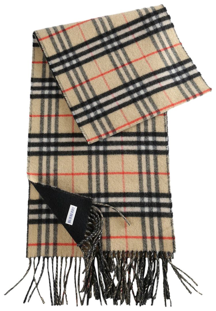 Burberry Mu Gradient Check Jacquard Scarf  Sand