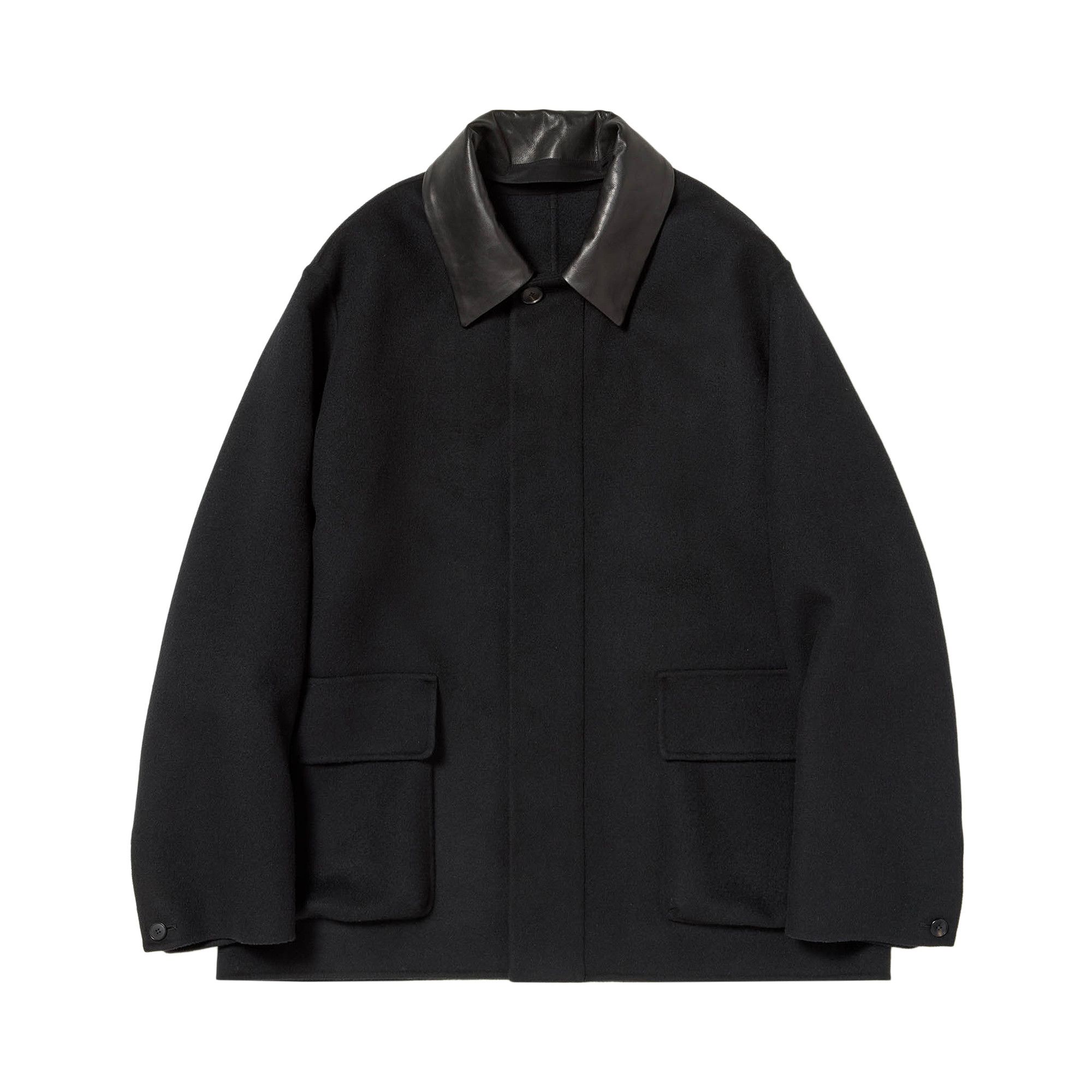 Buy Auralee Cashmere Melton Hand Sewn Blouson Jacket 'Black