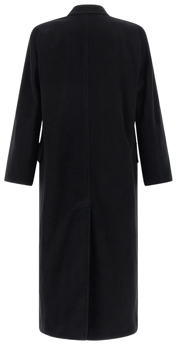 Auralee Super Fine Wool Mosser Chesterfield Coat Black