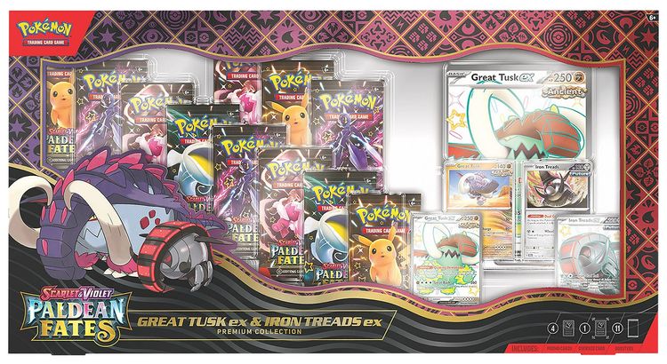 Pokemon Scarlet  Violet Paldean Fates Great Tusk ex  Iron Threads ex Premium Collection