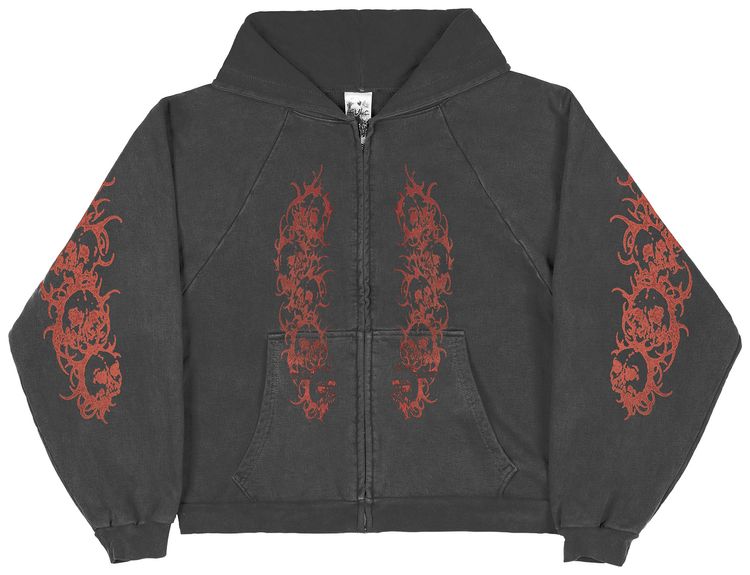 Basketcase Gallery Afflicted Zip Up Black
