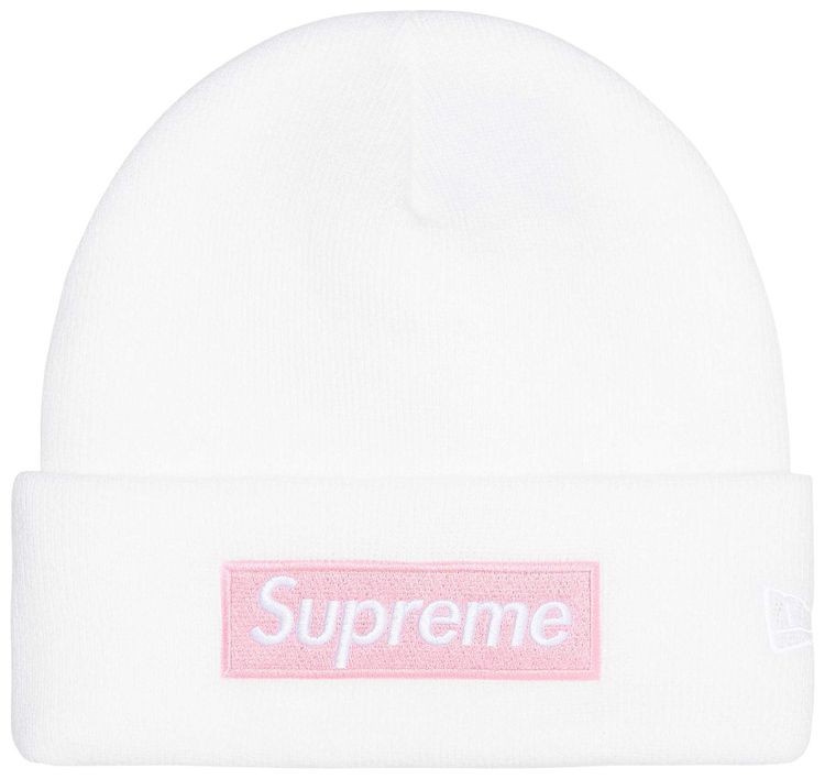 Supreme New Era Box Logo Beanie White