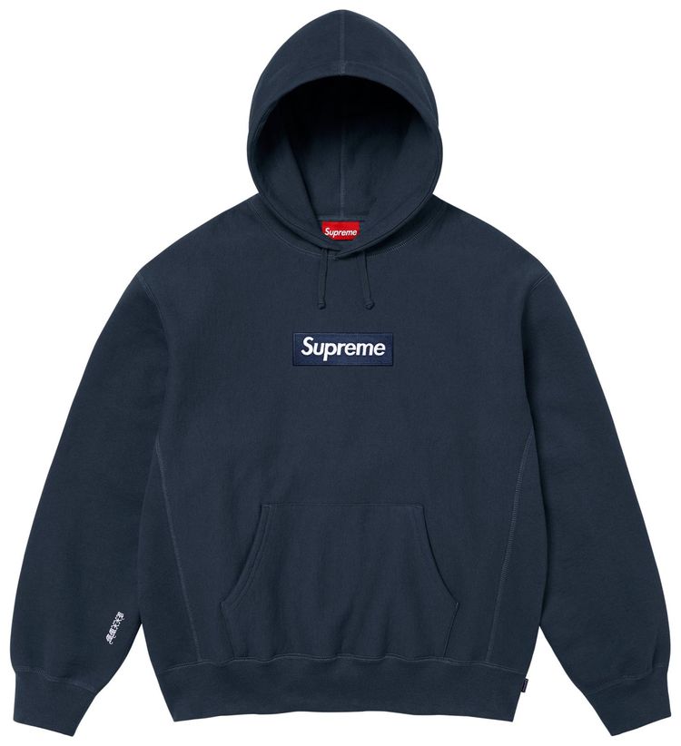 Supreme Box Logo Hooded Sweatshirt Navy