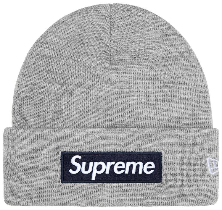 Supreme New Era Box Logo Beanie Heather Grey