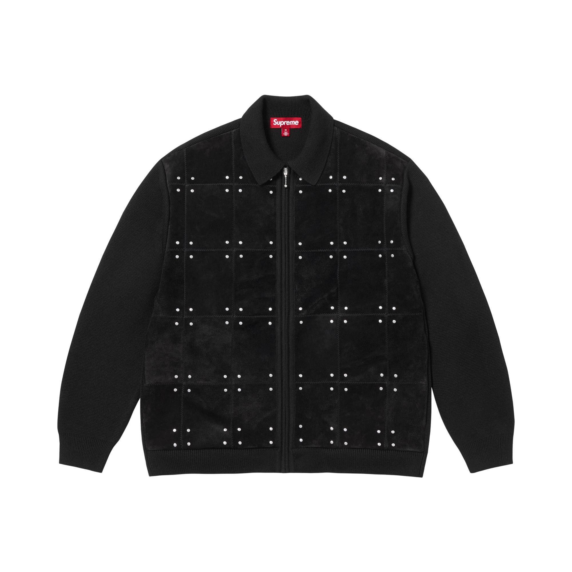 Buy Supreme Studded Suede Zip Up Cardigan 'Black' - FW25SK39 BLACK