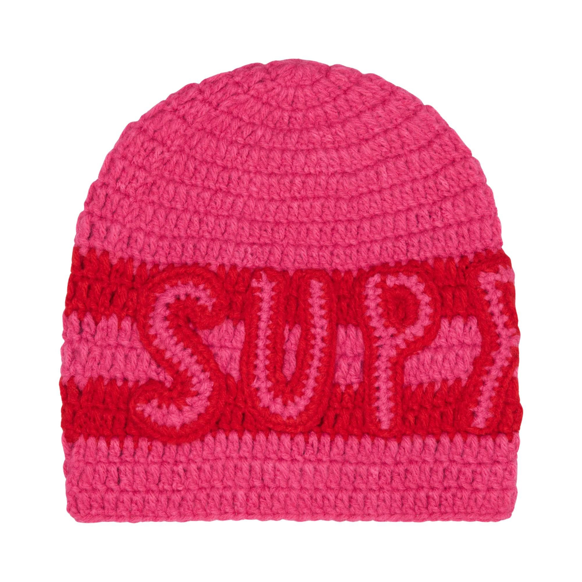 Buy Supreme Crochet Logo Beanie 'Pink' - FW25BN46 PINK | GOAT