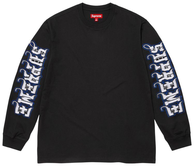 Supreme Intarsia Sleeve Long Sleeve Top Black