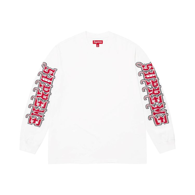 Supreme Intarsia Sleeve Long Sleeve Top White