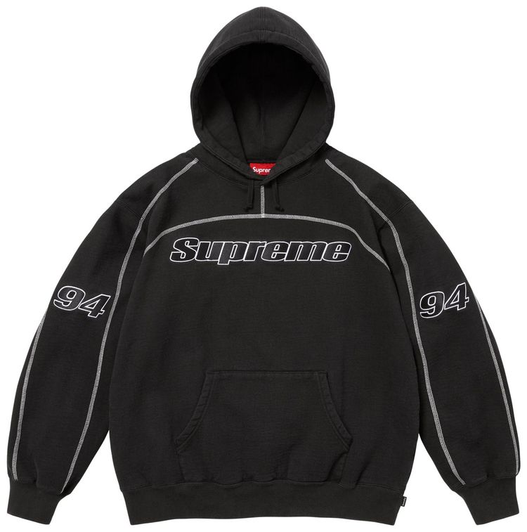 Supreme Overlock Hooded Sweatshirt Black
