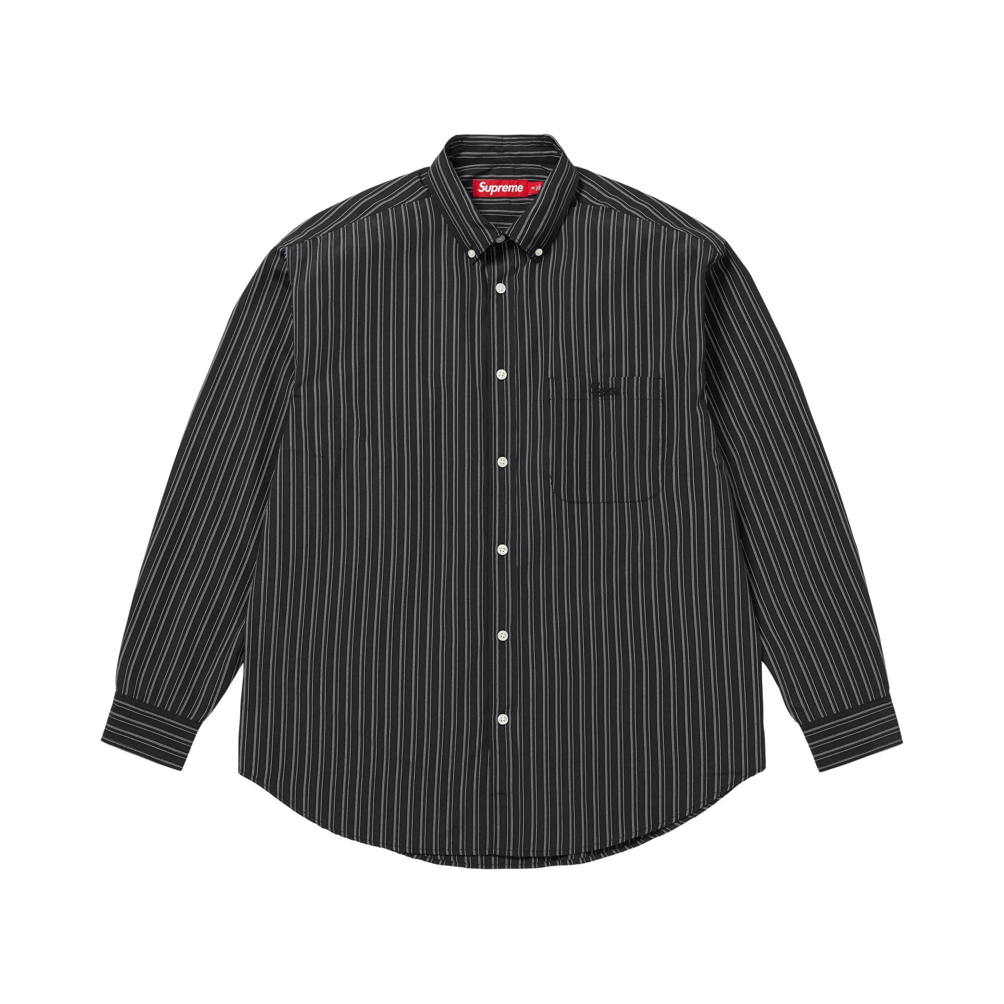 Buy Supreme Pinstripe Shirt 'Black' - FW25S25 BLACK | GOAT