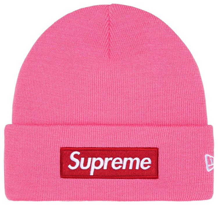 Supreme New Era Box Logo Beanie Magenta
