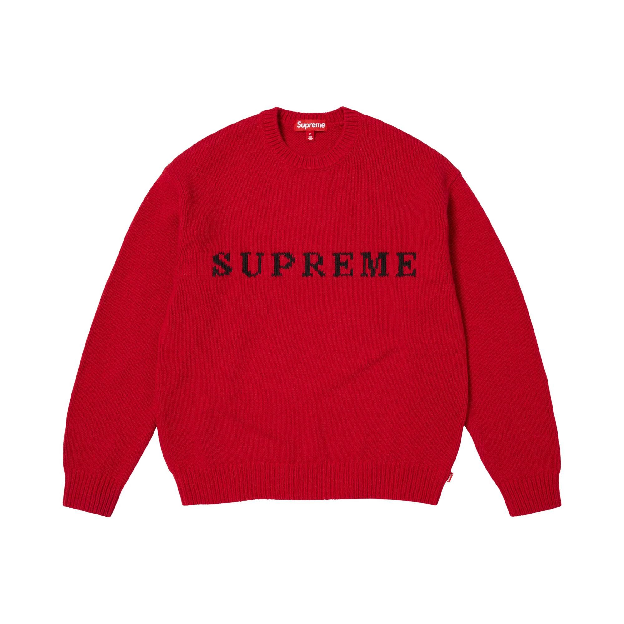 Buy Supreme Contrast Logo Sweater 'Red' - FW25SK51 RED | GOAT