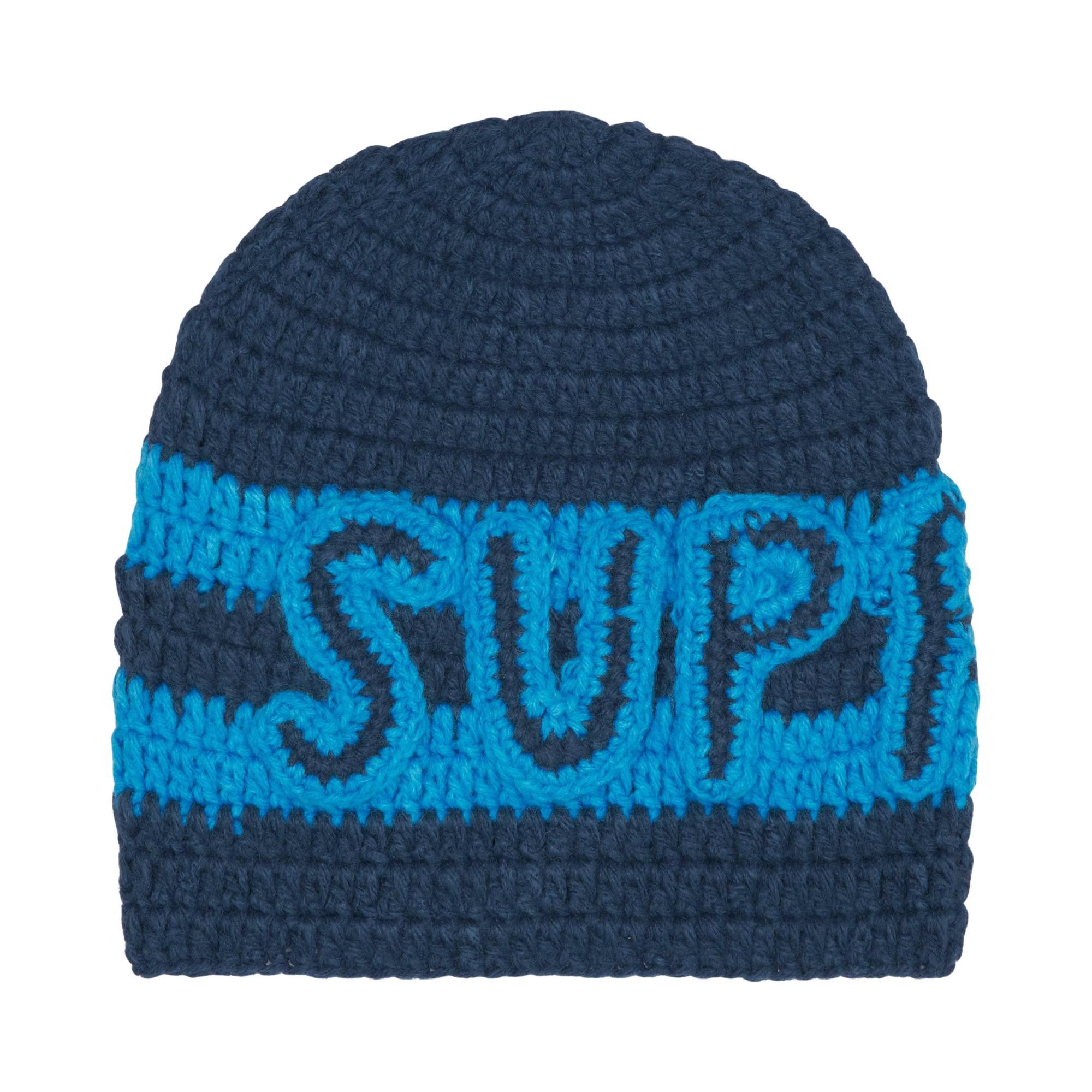 Buy Supreme Crochet Logo Beanie 'Navy' - FW25BN46 NAVY | GOAT