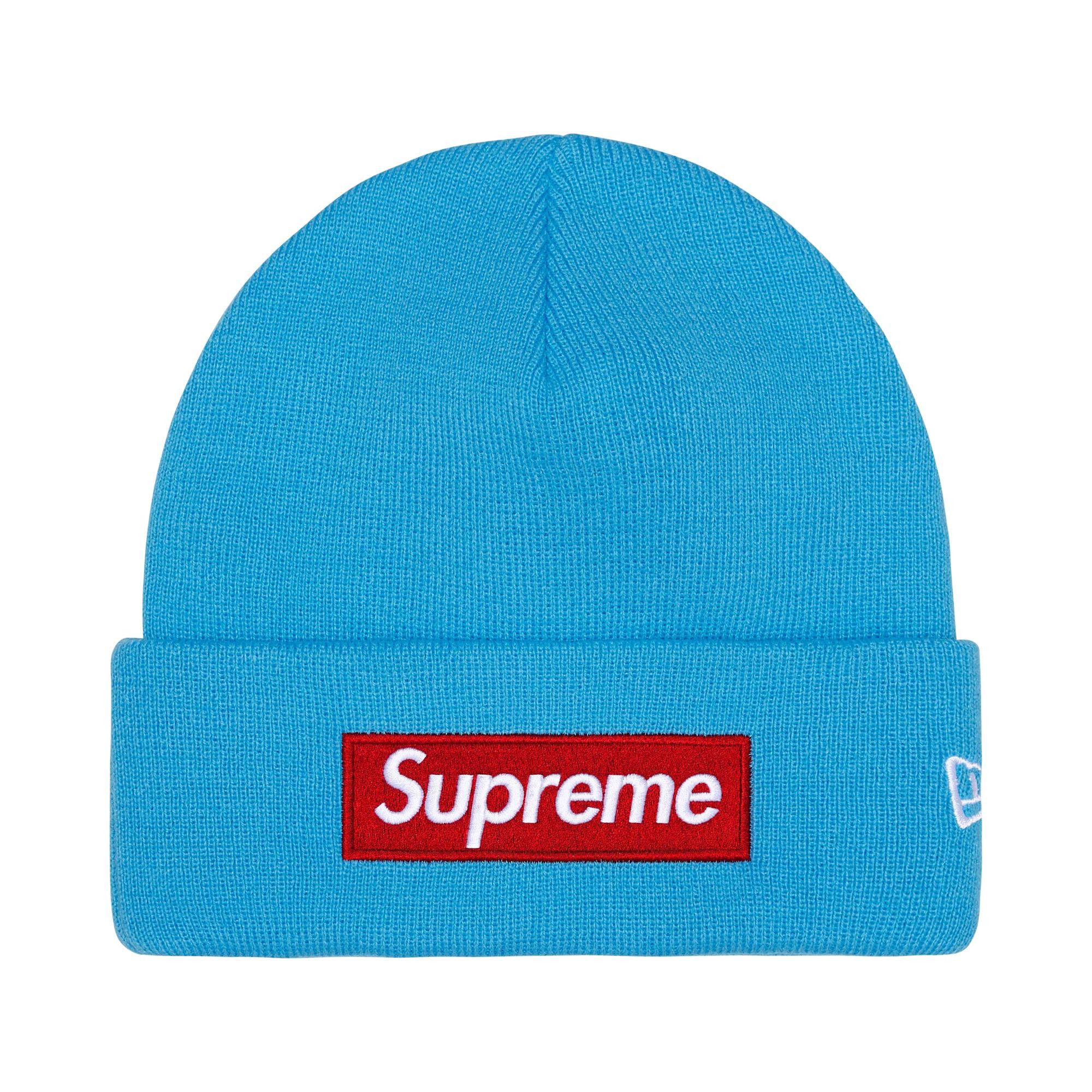 Buy Supreme New Era Box Logo Beanie 'Cyan' - FW25BN5 CYAN | GOAT