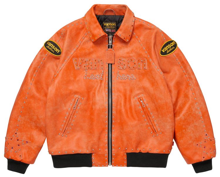 Supreme x Vanson Leathers x BB Simon Jacket Orange