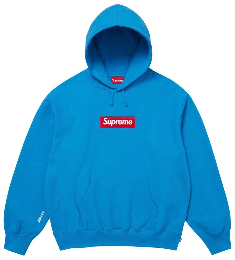 Supreme Box Logo Hooded Sweatshirt Cyan