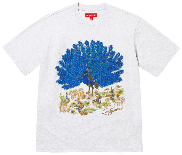Supreme Peacock Short Sleeve Top Ash Grey