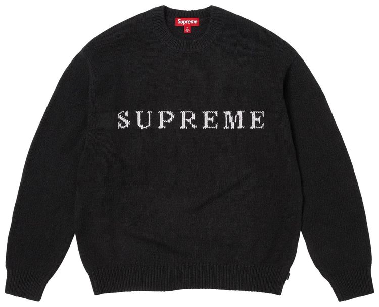 Supreme Contrast Logo Sweater Black