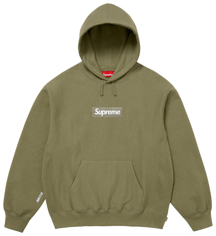 Supreme Box Logo Hooded Sweatshirt Light Olive