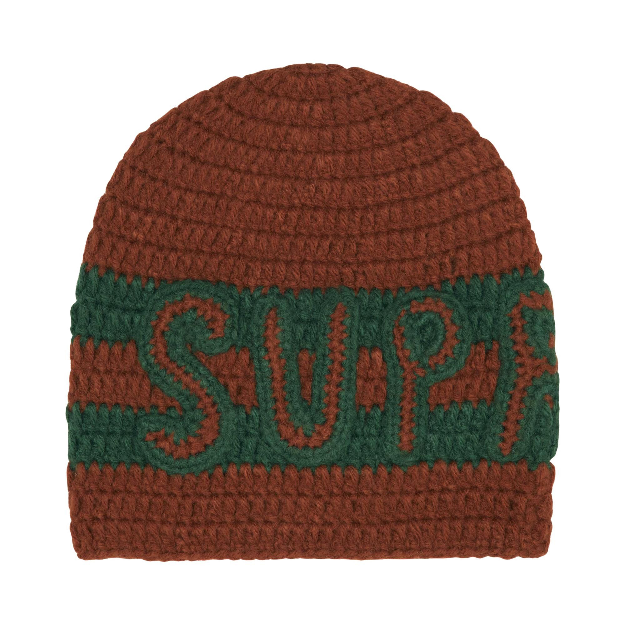 Buy Supreme Crochet Logo Beanie 'Brown' - FW25BN46 BROWN | GOAT