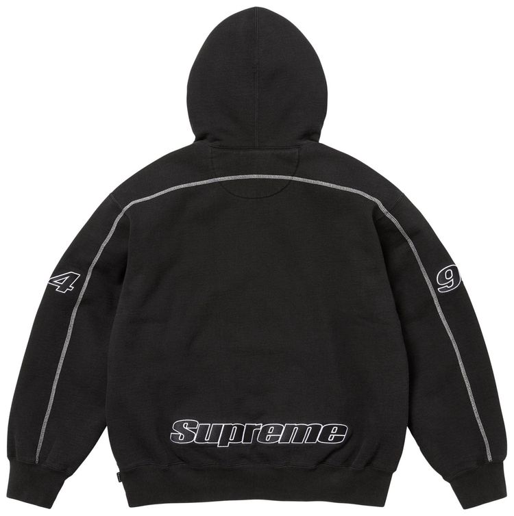 Supreme Overlock Hooded Sweatshirt Black