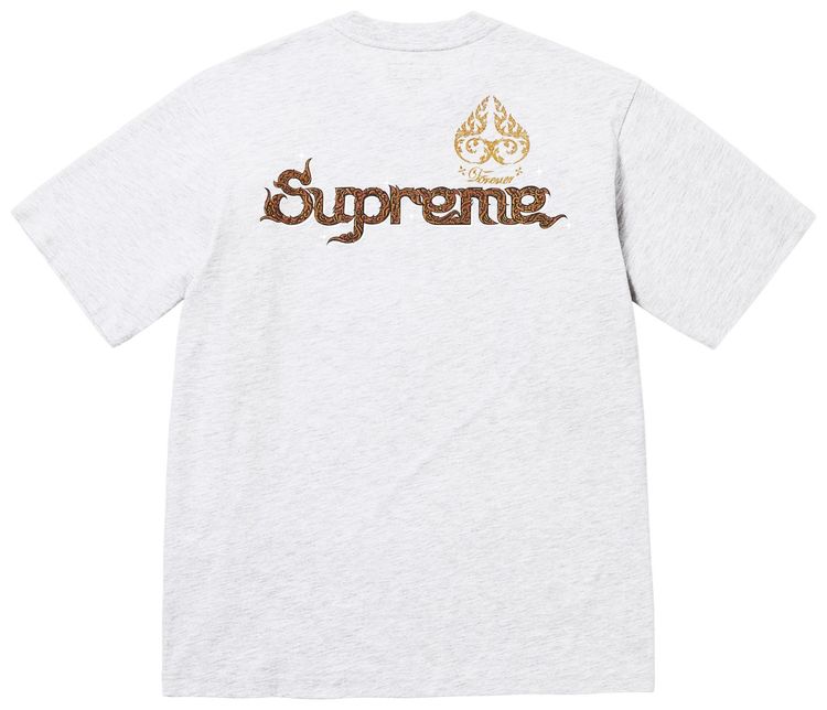 Supreme Peacock Short Sleeve Top Ash Grey