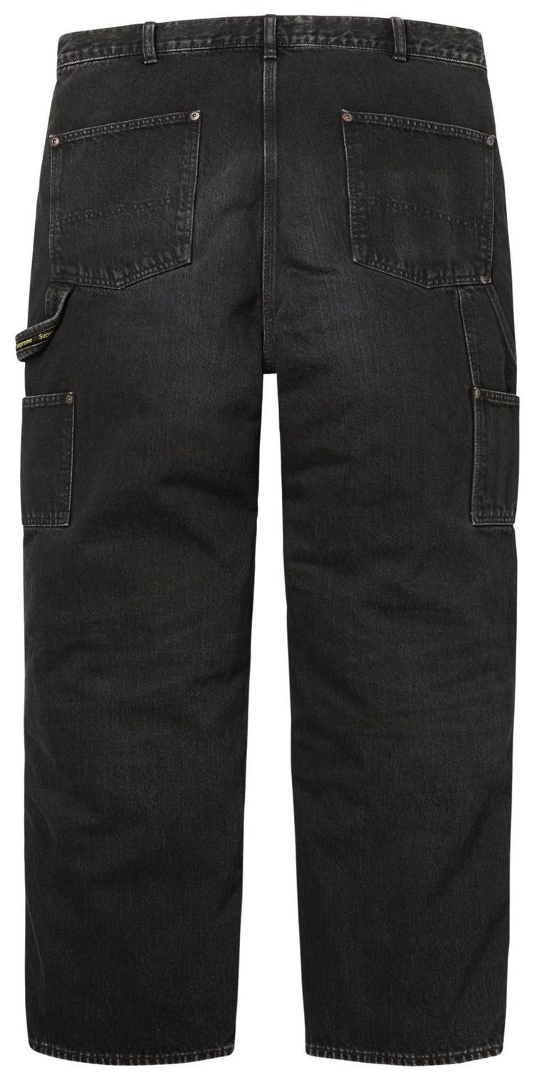 Supreme Worn Double Knee Denim Painter Jean Washed Black