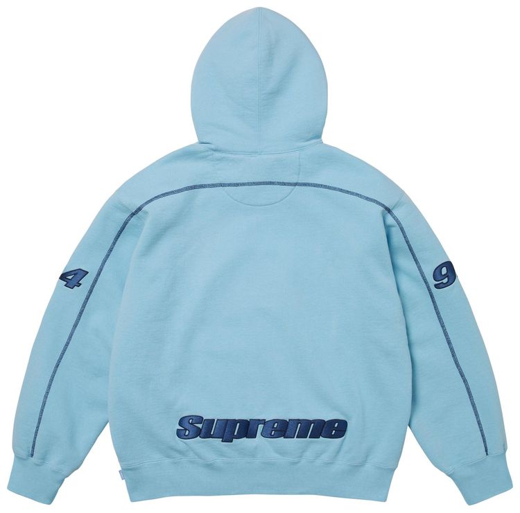 Supreme Overlock Hooded Sweatshirt Light Blue