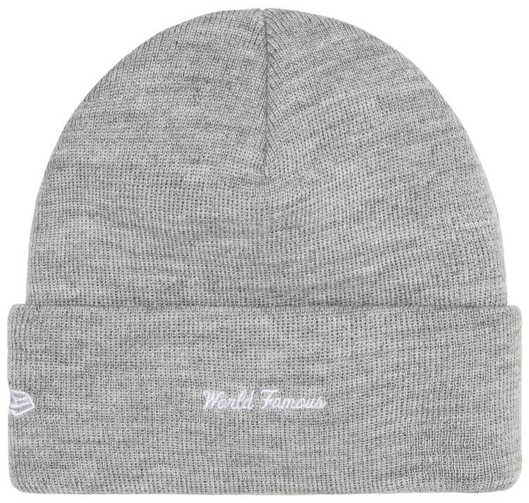 Supreme New Era Box Logo Beanie Heather Grey