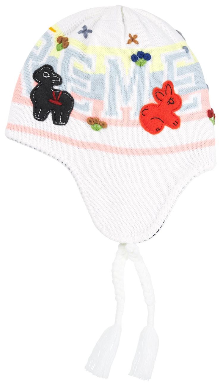 Supreme Felt Applique Earflap Beanie White