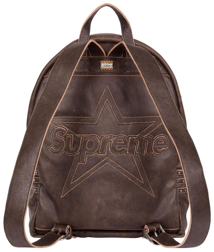Supreme x Vanson Leathers x BB Simon Backpack Brown