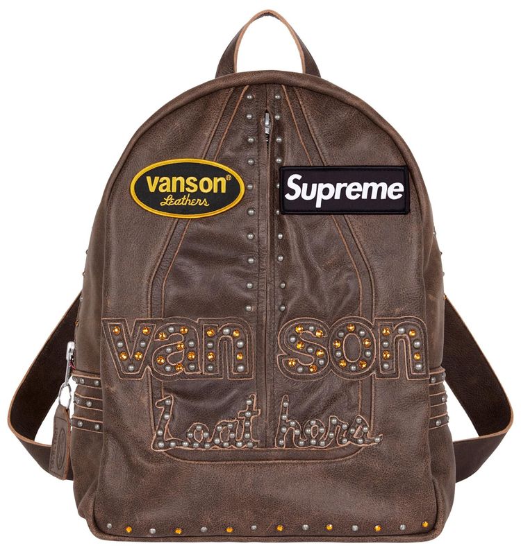 Supreme x Vanson Leathers x BB Simon Backpack Brown