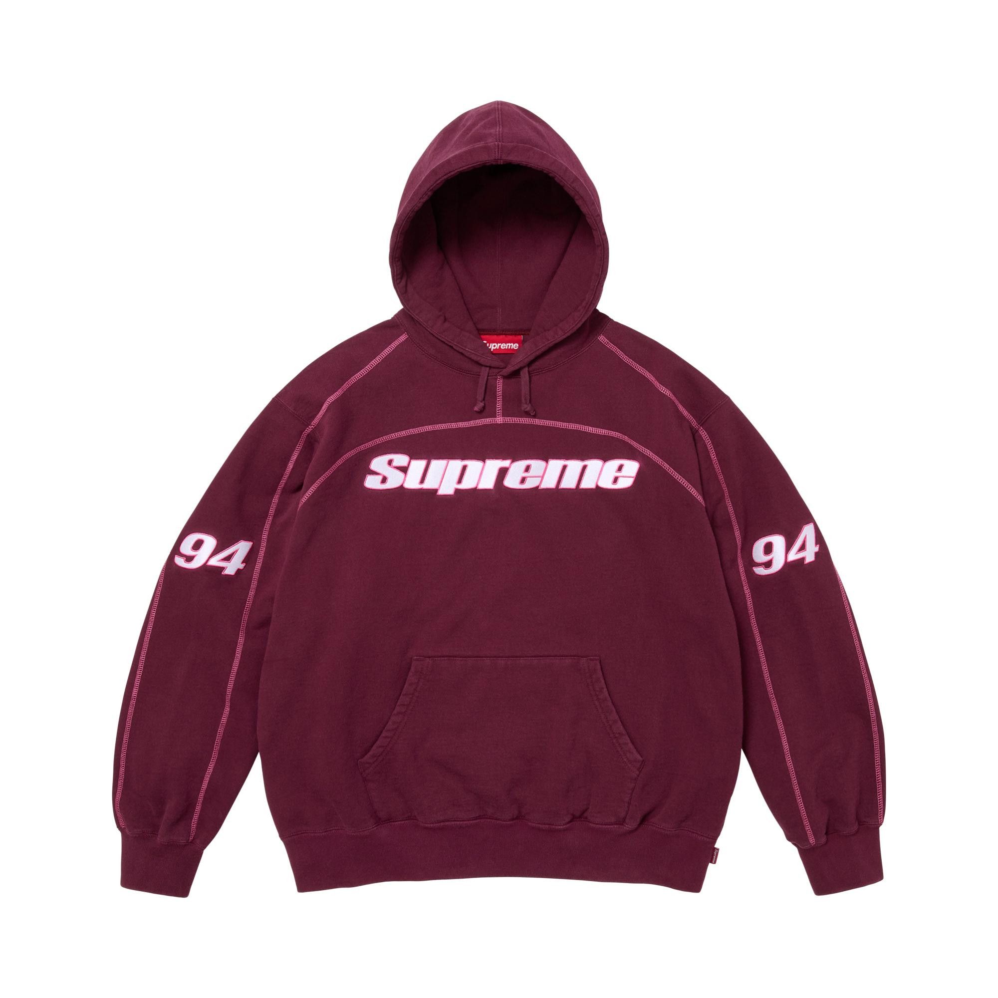 Buy Supreme Overlock Hooded Sweatshirt 'Burgundy' - FW25SW84