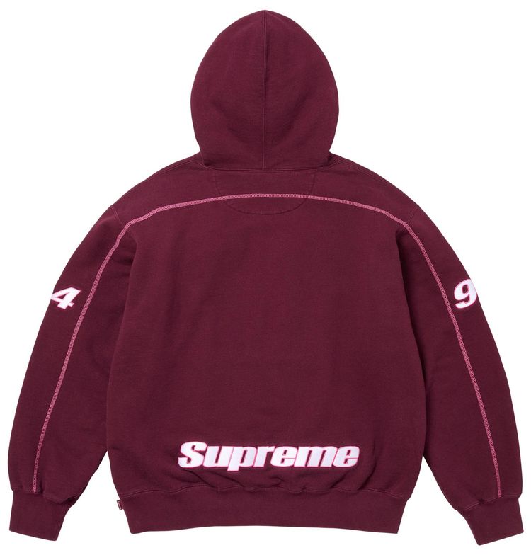 Supreme Overlock Hooded Sweatshirt Burgundy