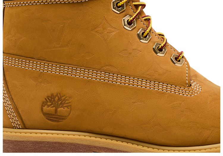 Louis Vuitton x Timberland 6 Inch Ankle Boot Embossed Monogram   Wheat